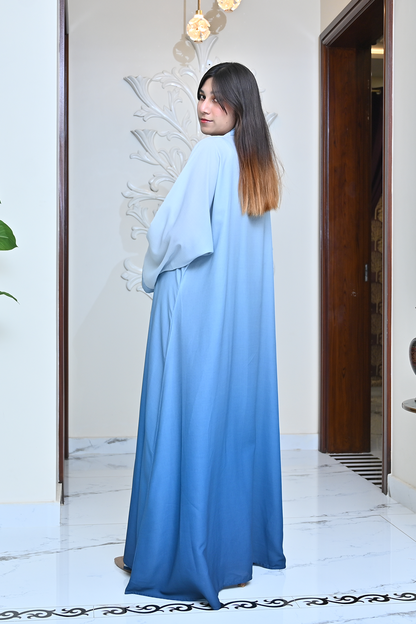 Tie & Dye Sky Blue Abaya