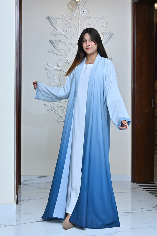 Tie & Dye Sky Blue Abaya