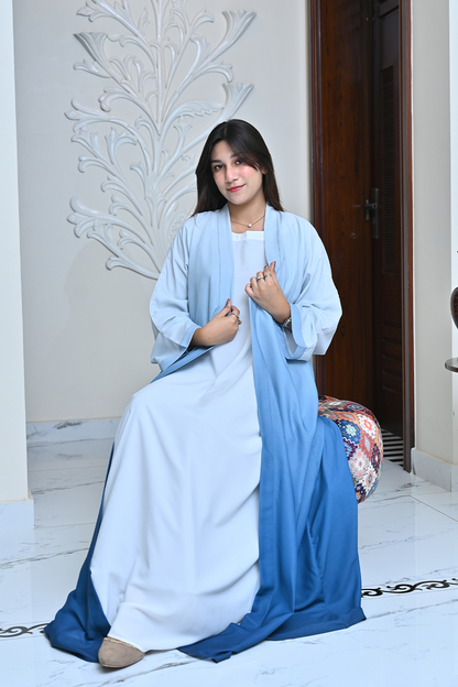 Tie & Dye Sky Blue Abaya